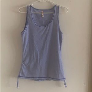 Lucy Blue/White Striped Athletic Tank Top - Size S